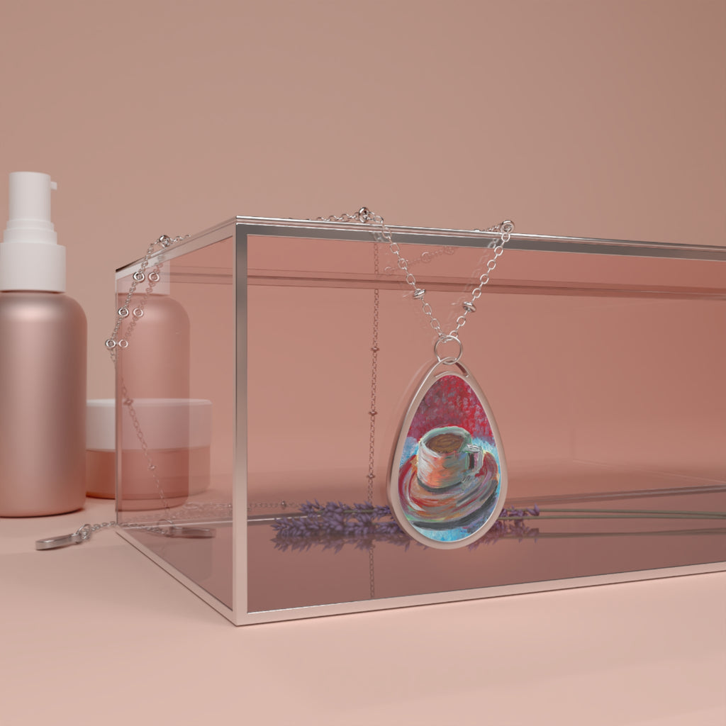 'Coffee' Oval Necklace