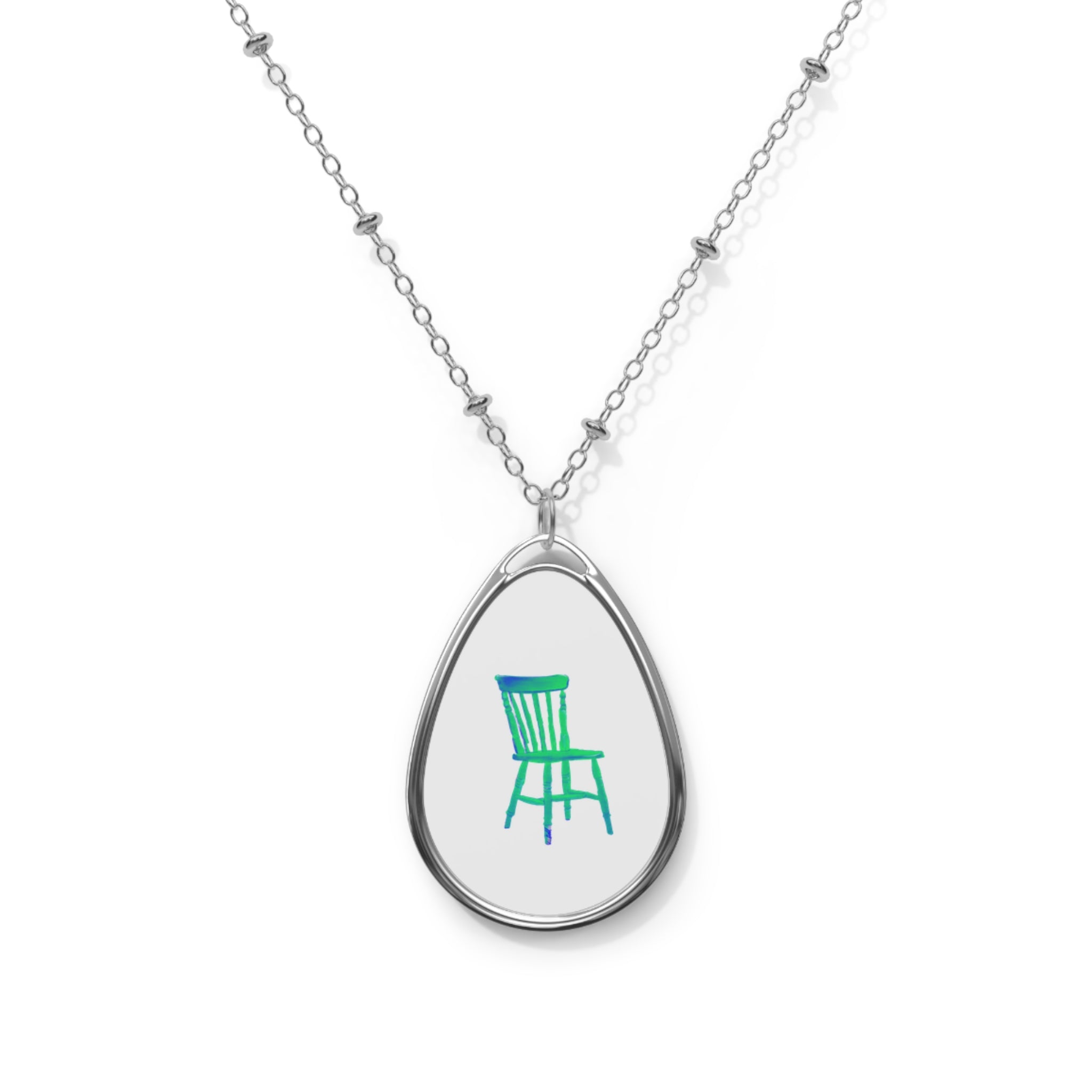 'Pop-art Chair' Oval Necklace