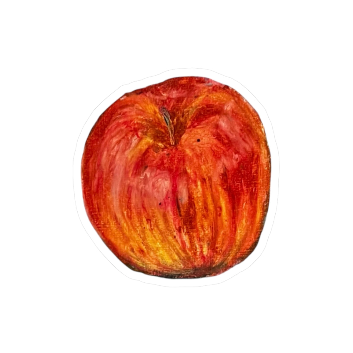 Apple Art Sticker — Hand-Painted Fruit Kiss-Cut Sticker
