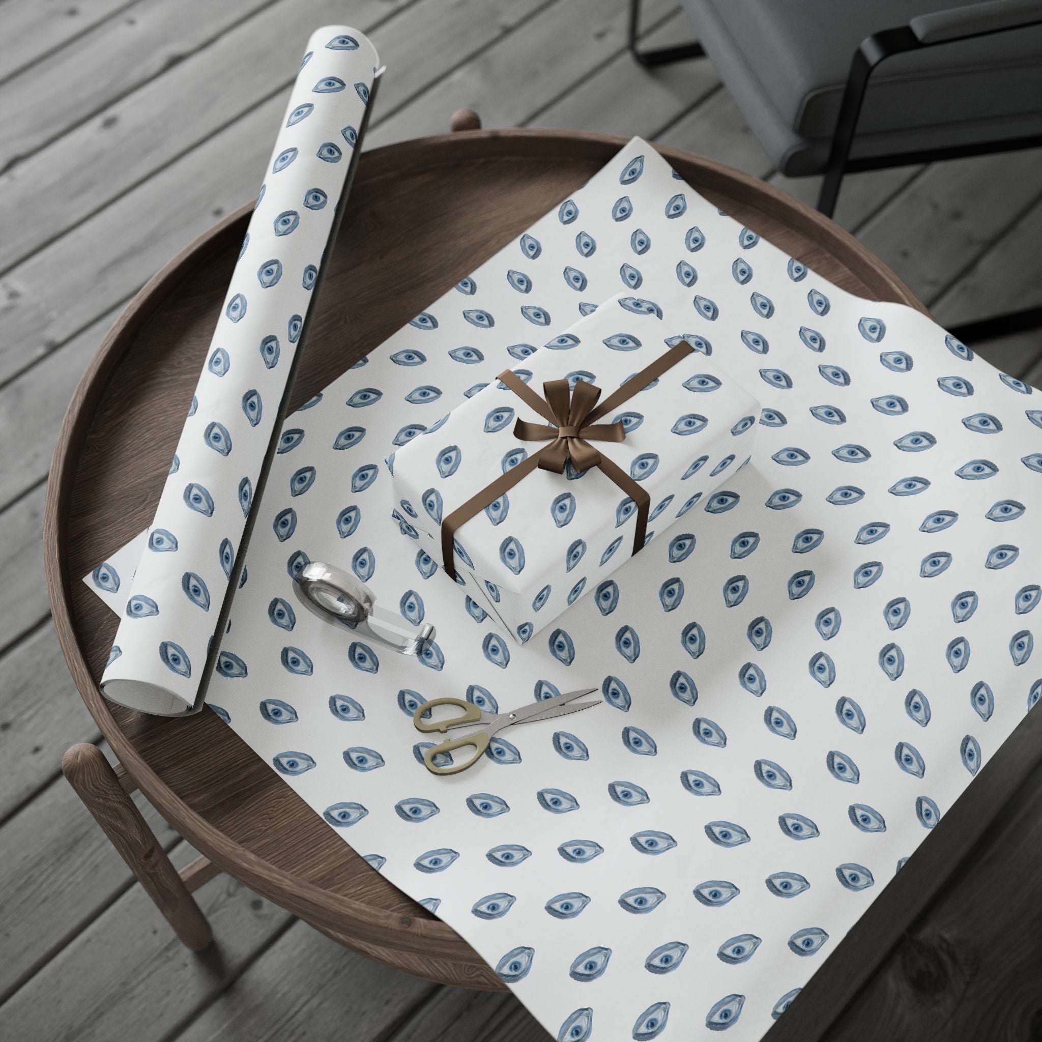All seeing eye wrapping paper (white background)