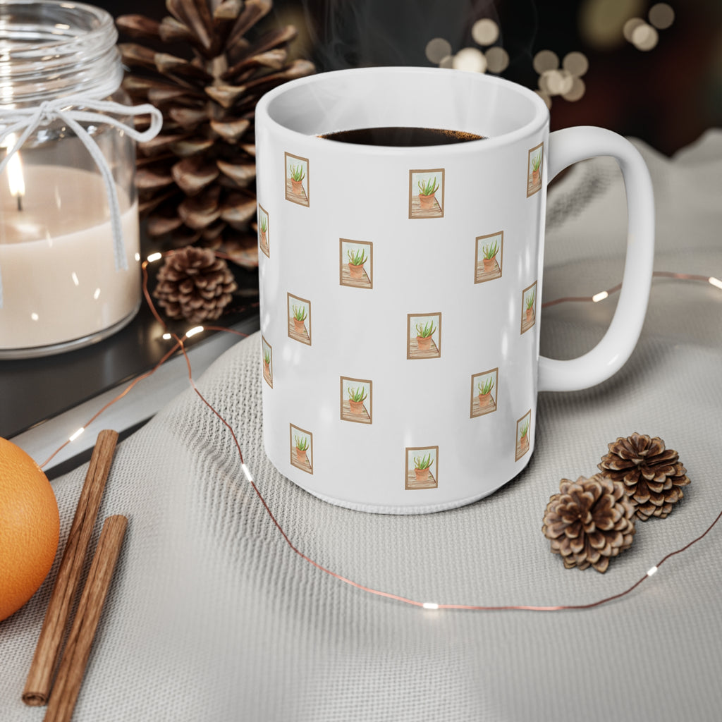 'Aloe Vera' Patterned Mug 440ml