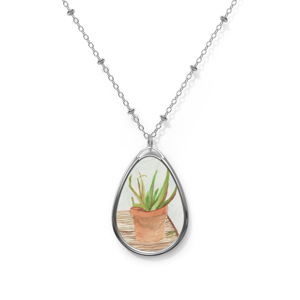 'Aloe Vera' Oval Necklace