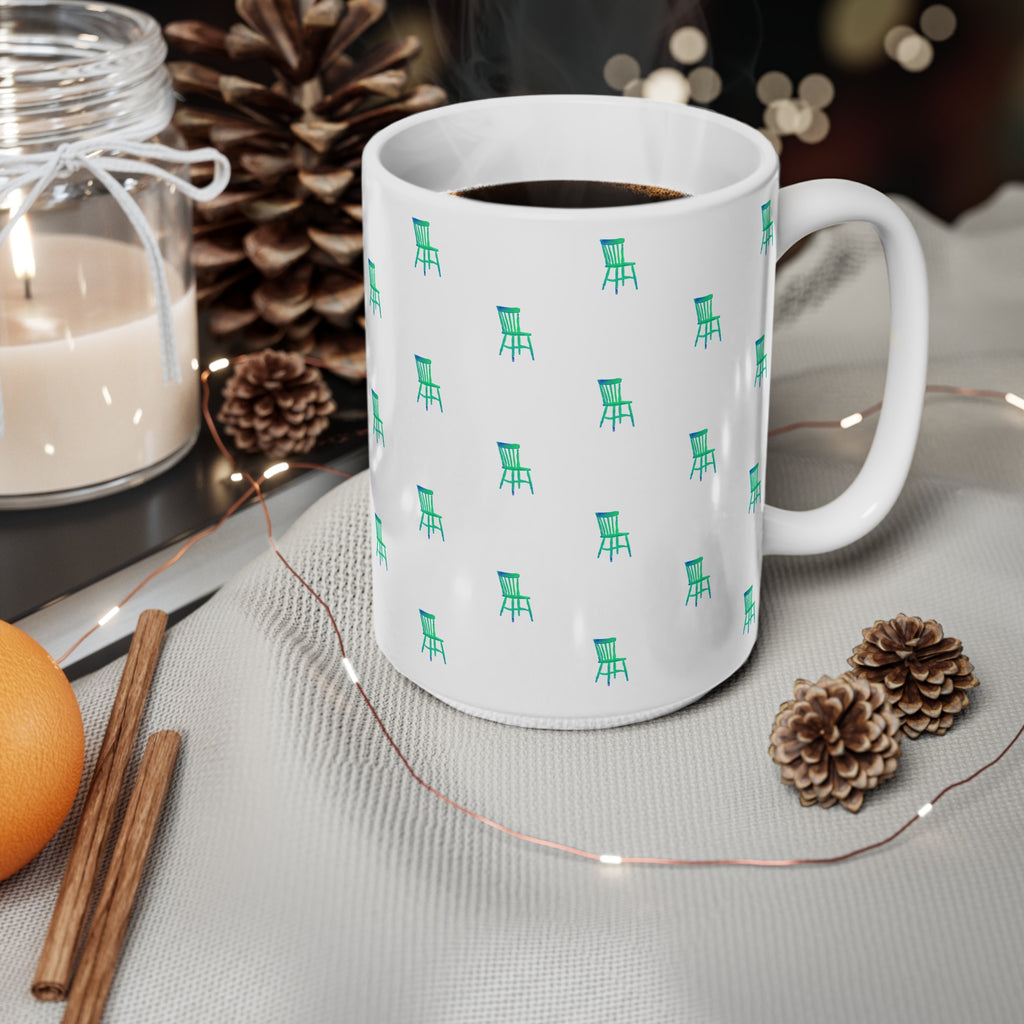 'Pop-art Chair' Patterned Mug 440ml