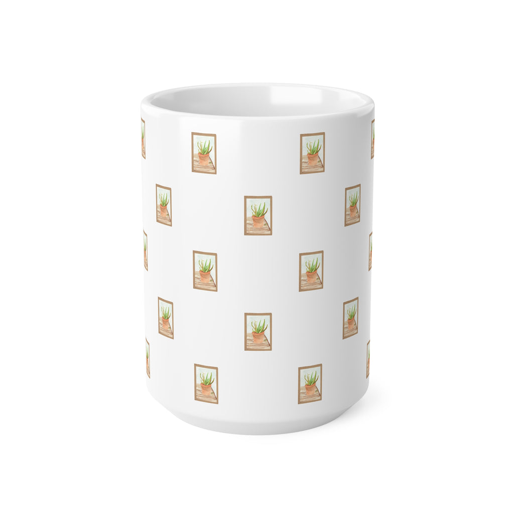 'Aloe Vera' Patterned Mug 440ml