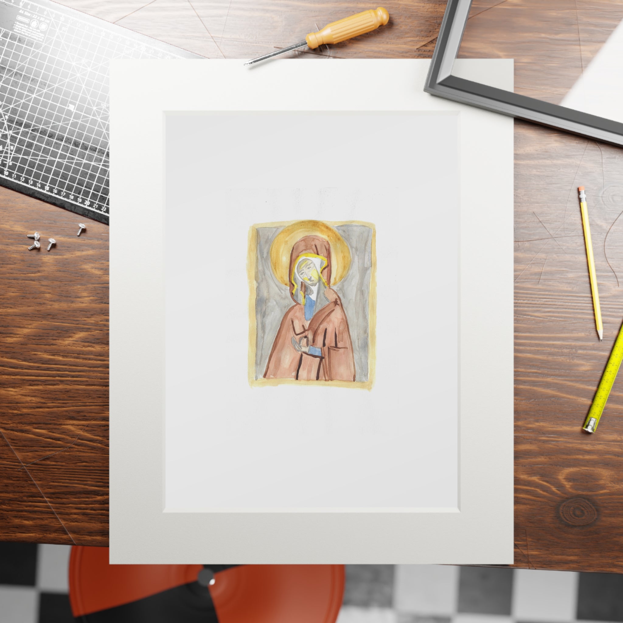 'Madonna' Icon print with white mountboard