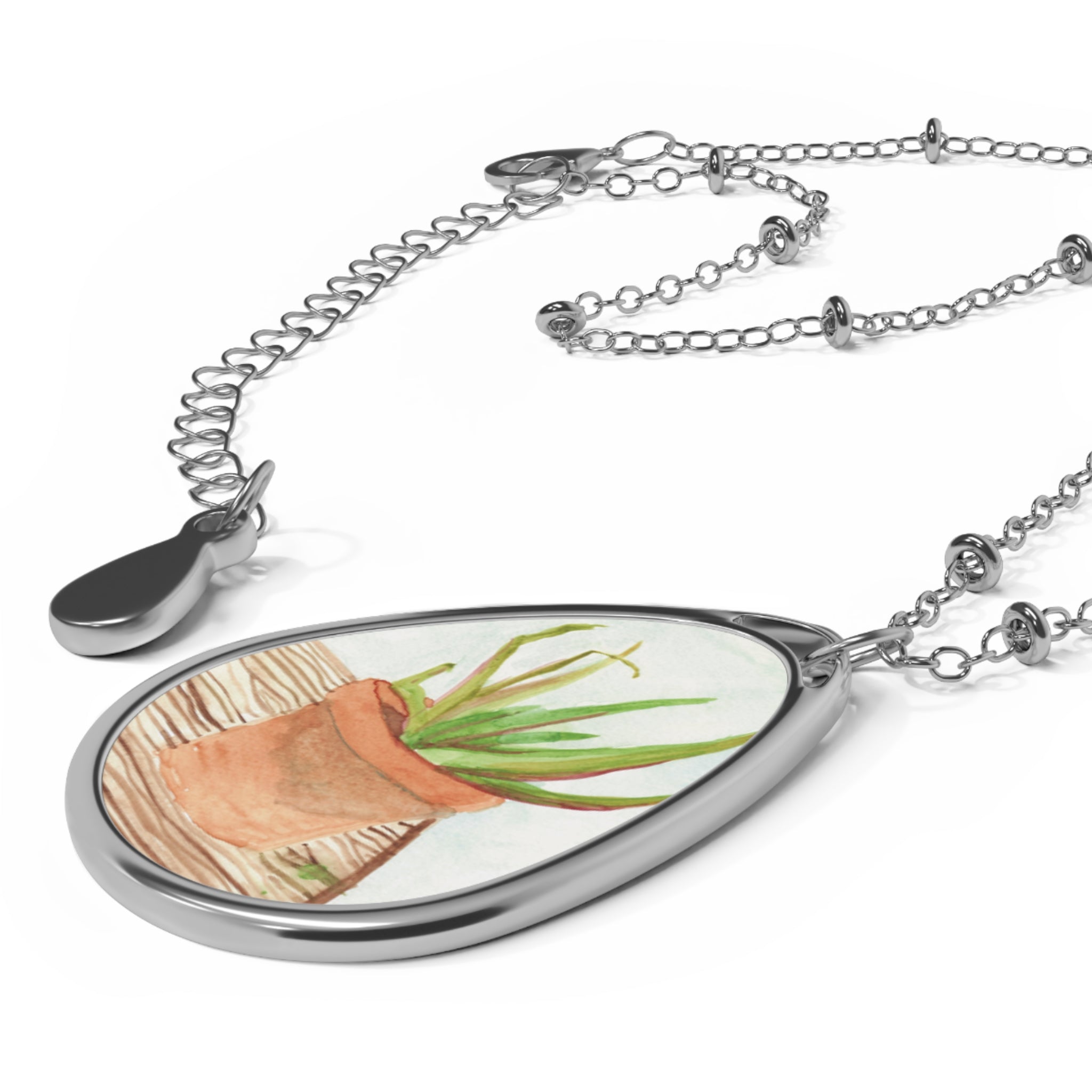 'Aloe Vera' Oval Necklace