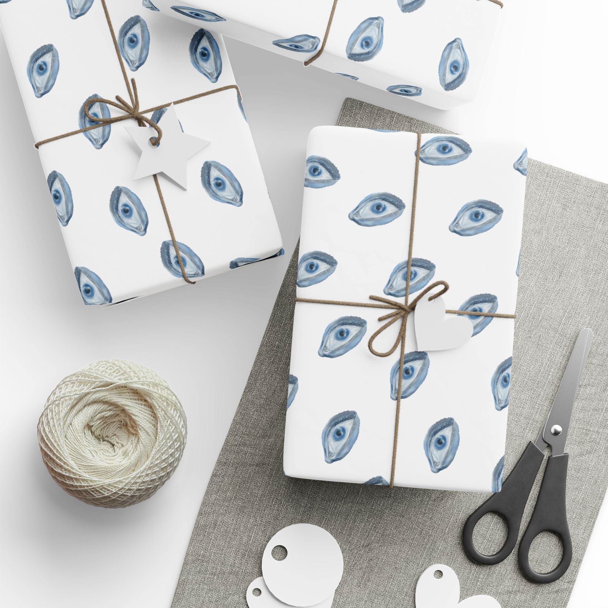 All seeing eye wrapping paper (white background)
